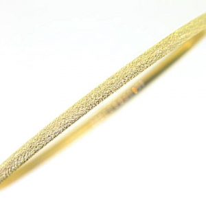 3MM Laser Ice Finish Oval Hinged Tube Bangle 10KT/65MM