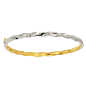 3MM Twisted Hinged Oval Bangle 10KT TT/65MM