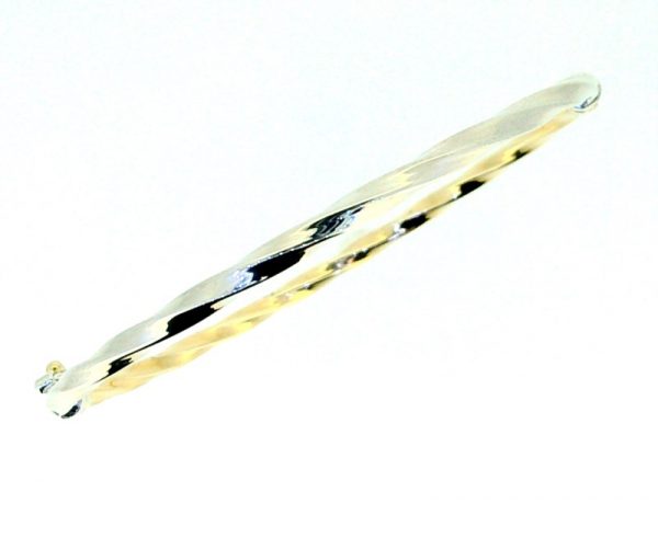 3MM Twisted Hinged Oval Bangle 10KT TT/65MM
