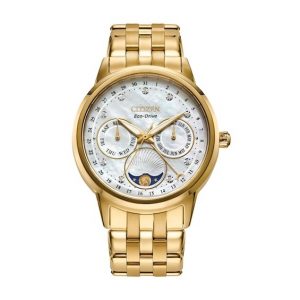 Ladies Citizen Eco Drive Calendrier Moon Phase Diamond Watch - 5 Year Warranty  FD0002-57D   *CLEARANCE - FINAL SALE*