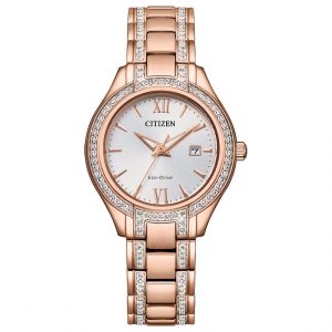 Ladies Citizen Eco Drive Silhouette Crystal Watch - 5 Year Warranty FE1233-52A