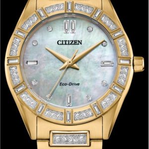 Ladies Citizen Eco Drive Crystal Watch - 5 Year Warranty EM1022-51D