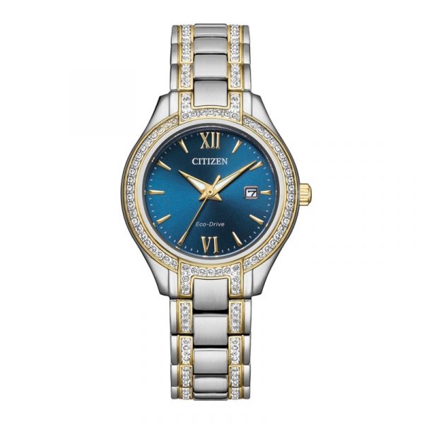 Ladies Citizen Eco Drive Silhouette Crystal Watch - 5 Year Warranty FE1234-50L