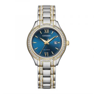 Ladies Citizen Eco Drive Silhouette Crystal Watch - 5 Year Warranty FE1234-50L