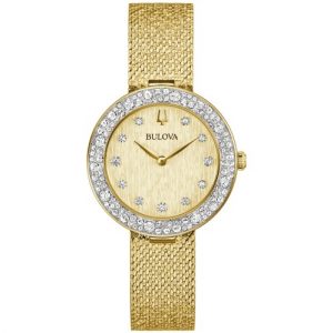 Ladies Bulova Crystal Watch-3 Year Warranty 98L321