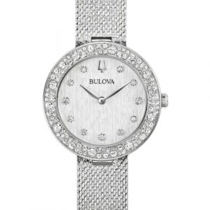 Ladies Bulova Crystal Watch-3 Year Warranty 96L329