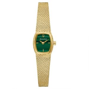 Ladies Bulova Goddess of Time Malachite Dial Watch-3 Year Warranty 97L184
