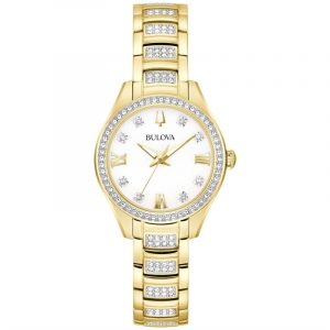 Ladies Bulova Crystal Watch-3 Year Warranty 98L306