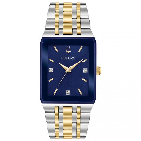 Gents Bulova Diamond Quadra Watch-3 Year Warranty  98D154   *CLEARANCE - FINAL SALE*