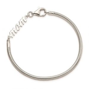 7.5"   MOM  Snake Link Bracelet Sterling Silver  *CLEARANCE-FINAL SALE*
