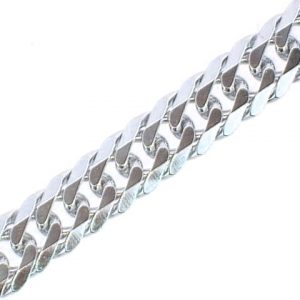 8.5" Double Curb Link Bracelet Sterling Silver/10MM