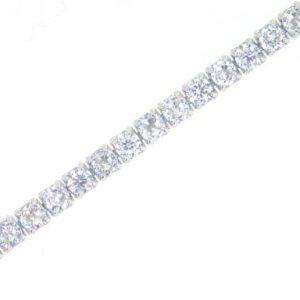 Cubic Zirconia Adjustable 9-10" Anklet Sterling Silver/4MM