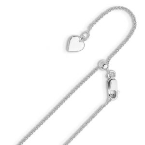 22" Wheat Link Adjustable Chain Sterling Silver/.90MM