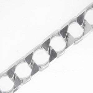 8.5" Square Curb Link Bracelet Sterling Silver/7.5MM