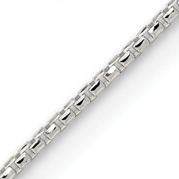 24" Round Box Link Chain Sterling Silver/3MM