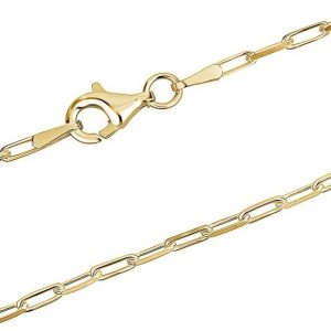 18" Paper Clip Link Chain Gold Plated Sterling Silver/2.2MM