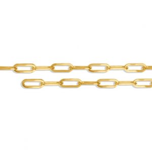 18" Paper Clip Link Chain Gold Plated Sterling Silver/3MM