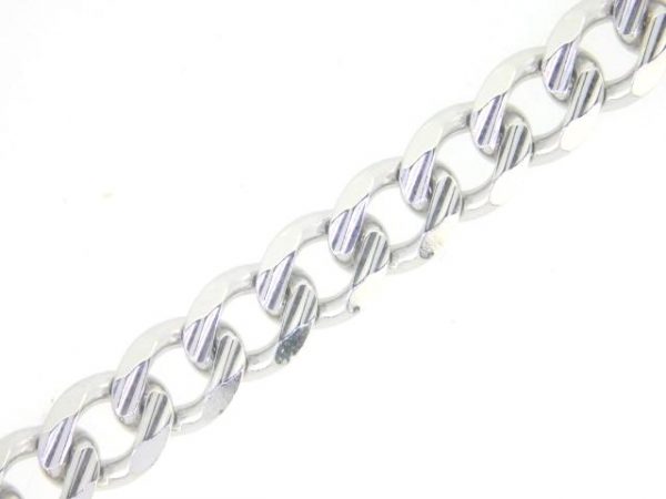 D.Cut Curb Link 8.75" Bracelet Sterling Silver/7MM