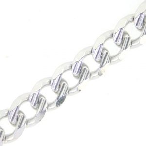 24" Laser D.Cut Curb Link Chain Sterling Silver/7MM