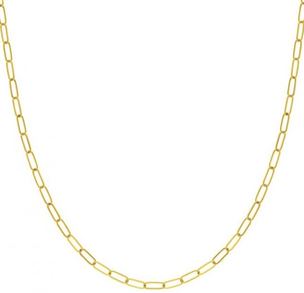 18" Paper Clip Link Chain Gold Plated Sterling Silver/1.6MM