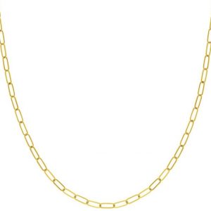 18" Paper Clip Link Chain Gold Plated Sterling Silver/1.6MM