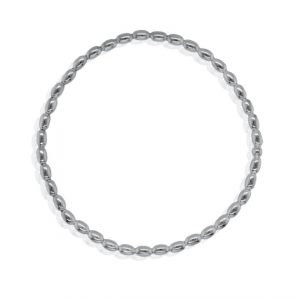 Rice Bead Stretch Bracelet Sterling Silver/3MM  *NO WARRANTY AGAINST BREAKAGE OR STRETCHING*