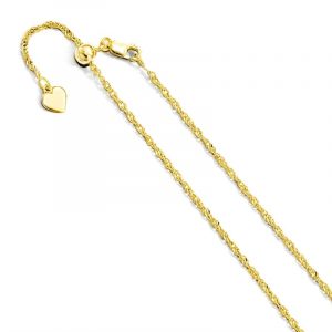 24" Singapore Link Adjustable Chain Sterling Silver/1.85MM