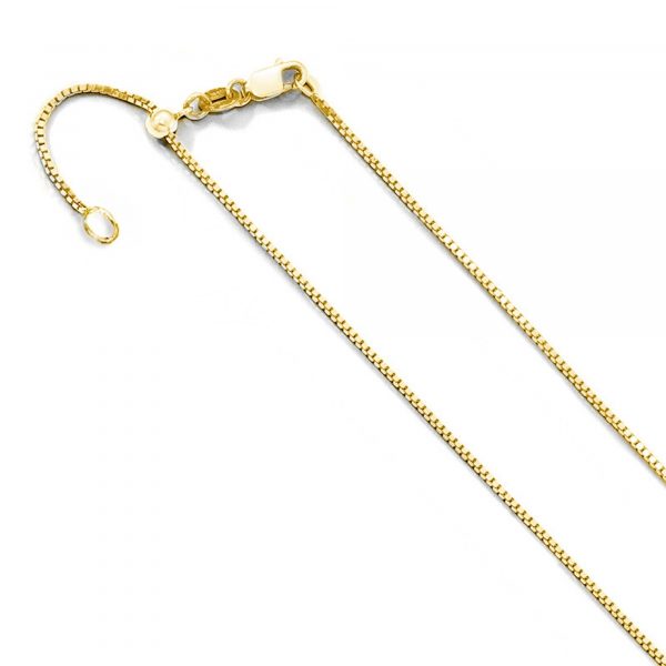 24" Box Link Adjustable Chain Sterling Silver/1.2MM