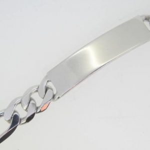 ID Figaro Link Gents 8.5" Bracelet Sterling Silver/8MM  *Engravable