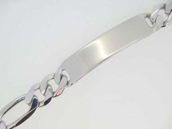 ID Figaro Link Gents 8.5" Bracelet Sterling Silver/8MM  *Engravable