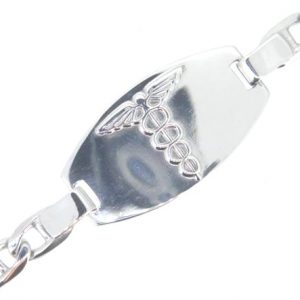 Medic Alert Mariner Link 8.5" Bracelet Sterling Silver *Engravable