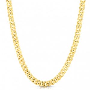 20" Miami Cuban Solid Link Chain Italian Gold Plated Sterling Silver/5.8MM