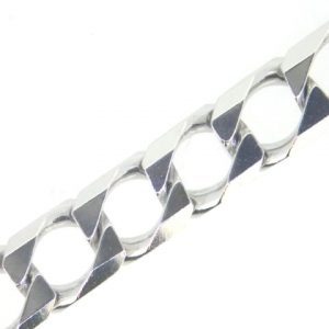 22" Square Thick Curb Link Chain Sterling Silver/8MM