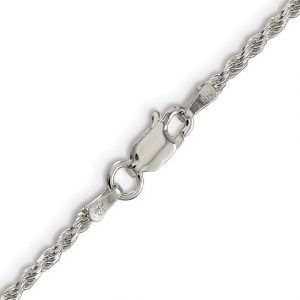 22" D.Cut Solid Rope Chain Italian Sterling Silver/3MM