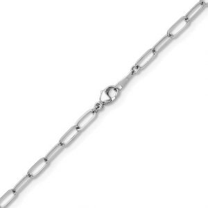 Paper Clip Link 7.25" Bracelet Sterling Silver Italian/1.6MM