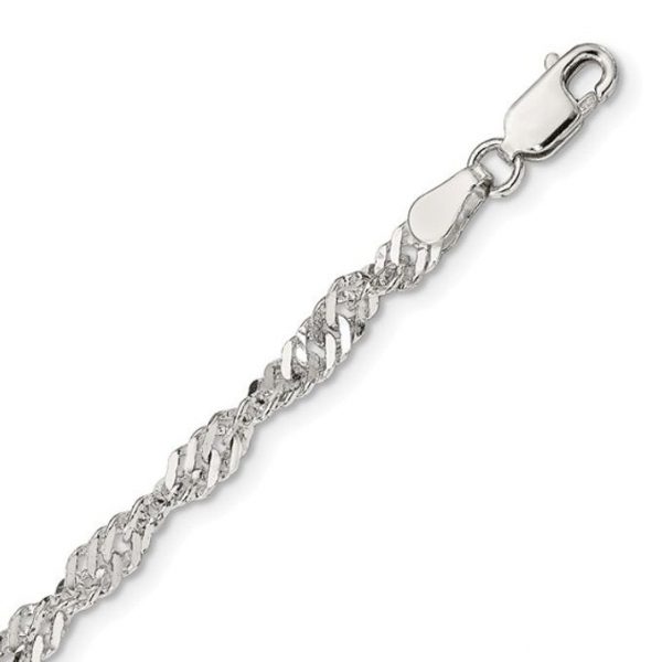 22" Singapore Chain Sterling Silver Italian/3MM