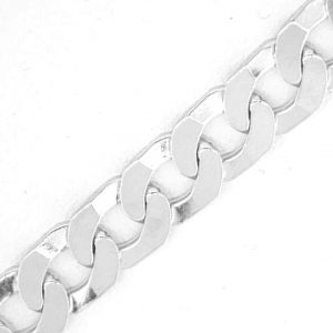 Square Curb Link 9" Bracelet Sterling Silver/5.9MM