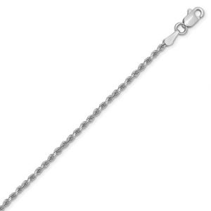 16"  D.Cut Solid Rope Chain Sterling Silver/1MM