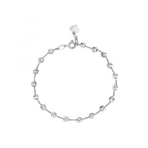 4MM D.Cut Station Link 7-7.5" Adjustable Bracelet Sterling Silver