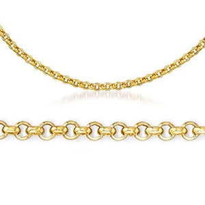 18" Fine Rolo Link Chain Gold Plated Sterling Silver/1.3MM