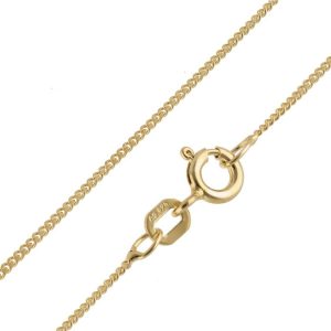 18" Curb Link Chain Gold Plated Sterling Silver