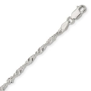 22" Singapore Chain Sterling Silver Italian/2.5MM