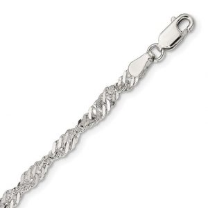 22" Singapore Chain Sterling Silver Italian/3MM