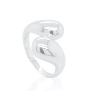 Double Rain Drop Ring Sterling Silver/Size 7