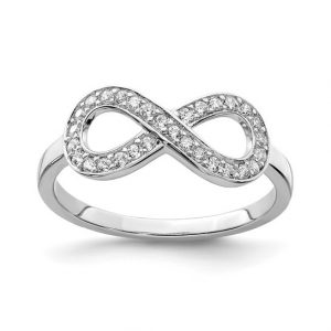 Infinity Cubic Zirconia Ladies Ring Sterling Silver/Size 7