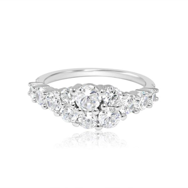 Cubic Zirconia Multi Stone Ladies Ring Sterling Silver/SIZE 7