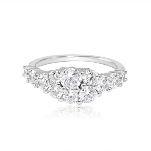 Cubic Zirconia Multi Stone Ladies Ring Sterling Silver/SIZE 7