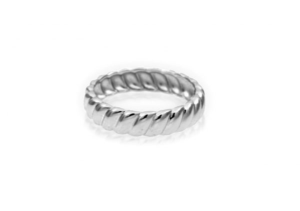 5MM Cable Design Chunky Band Sterling Silver/SIZE 7
