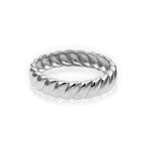 5MM Cable Design Chunky Band Sterling Silver/SIZE 7
