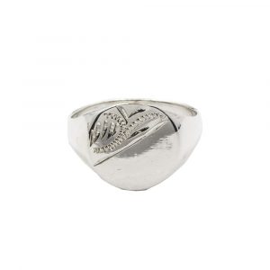 Oval Plain &  Engraved Signet Ring Sterling Silver/SIZE 7  *Engravable